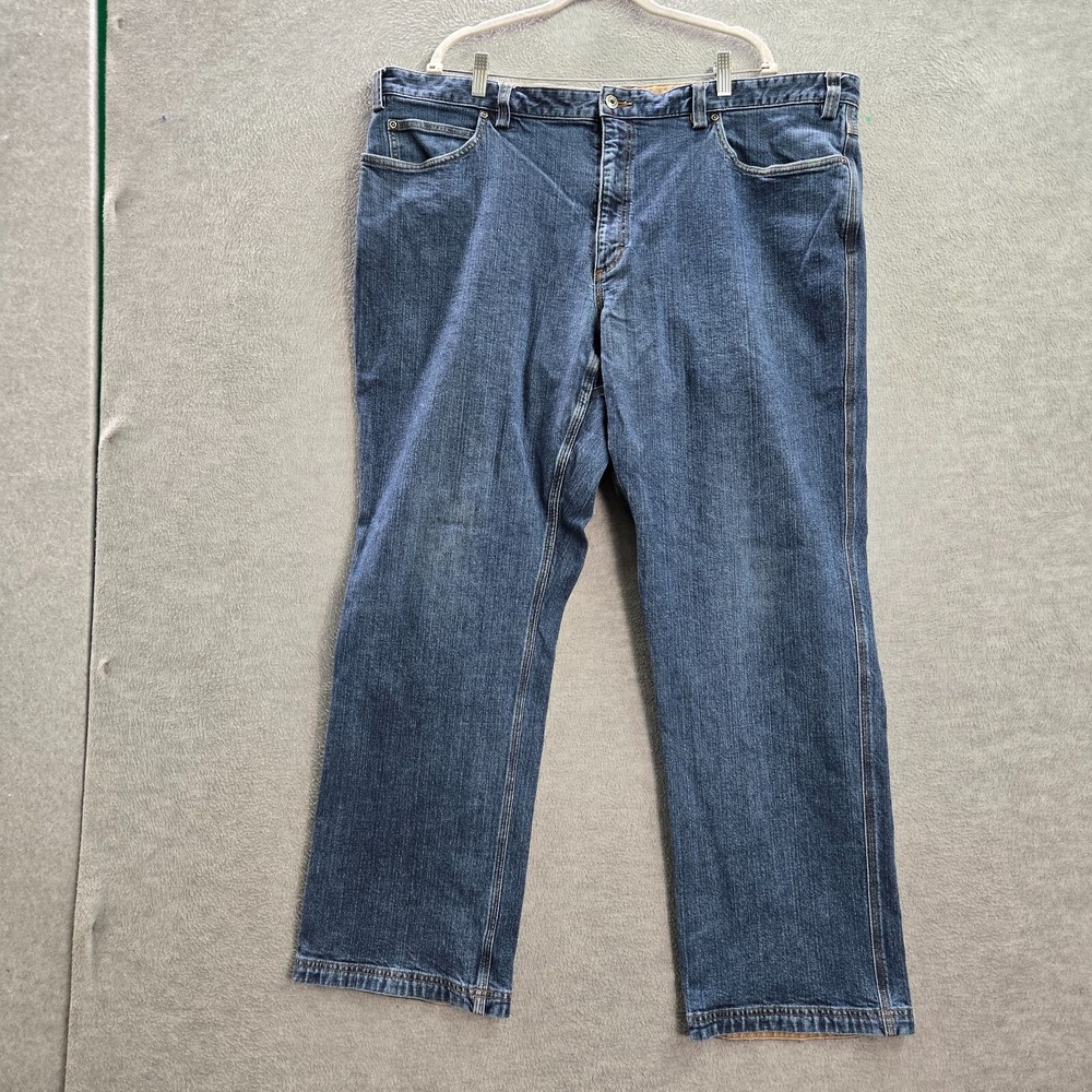 Duluth‎ Men Jeans 46x32 Blue Denim Relaxed Straight Pockets High Rise Spandex